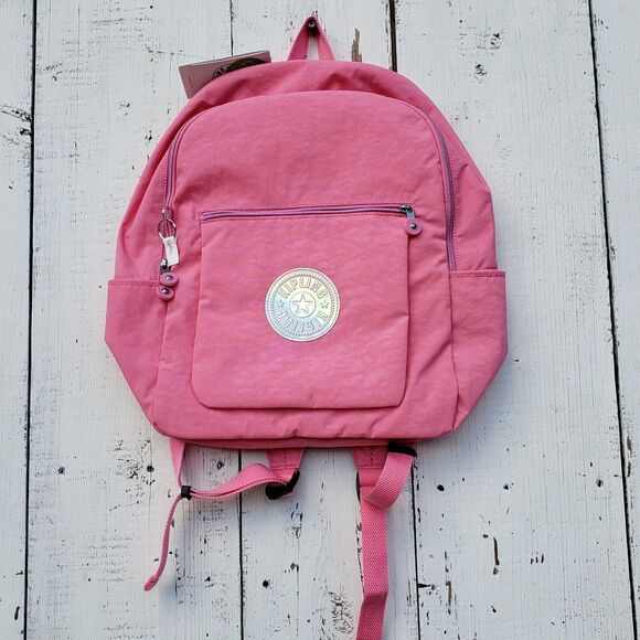 $119 Kipling Chuwy Backpack Carry-On Cool Pink Gray Hologram Laptop Bag NWT main image 4